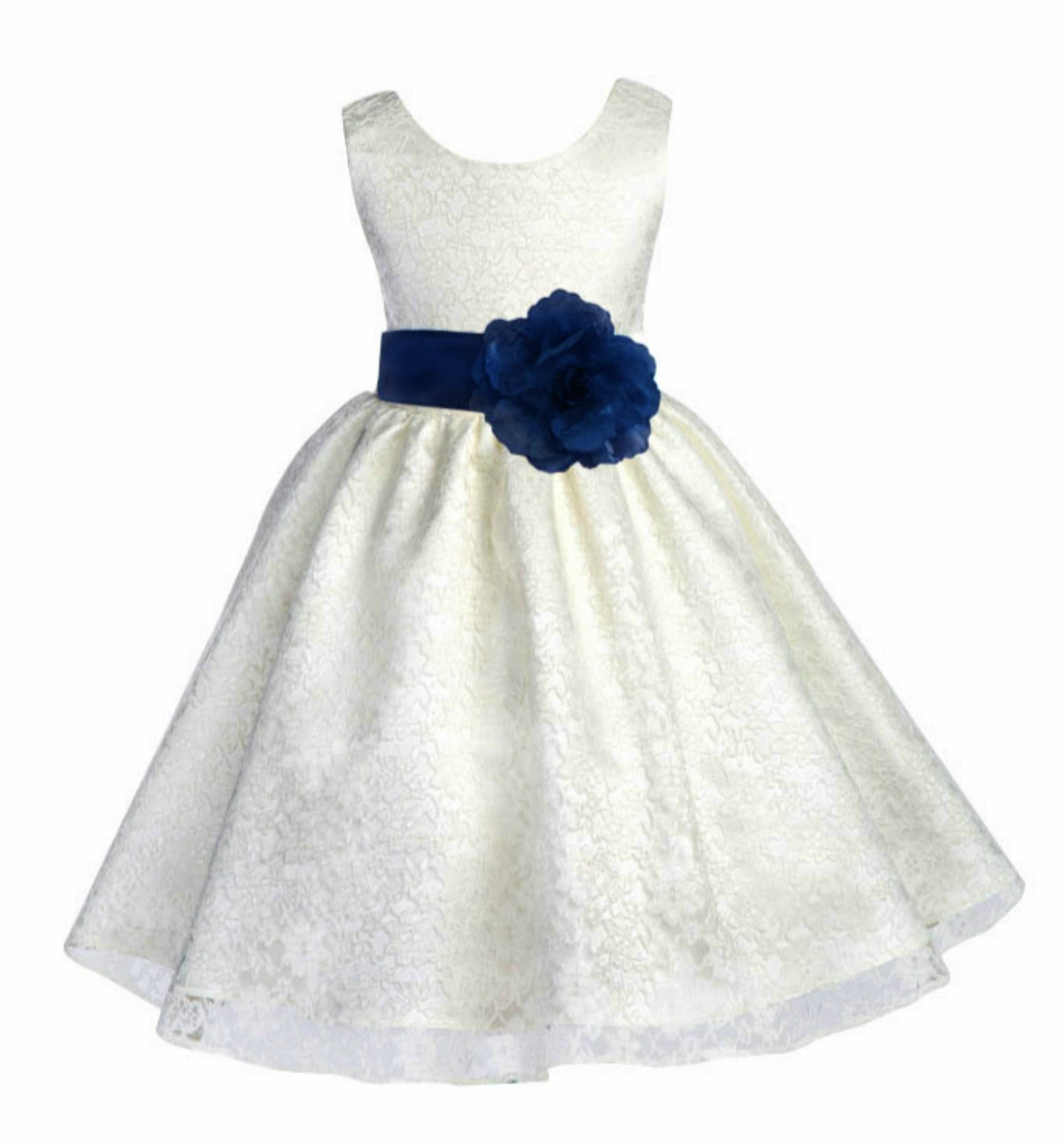 Ivory/Peacock Floral Lace Overlay Flower Girl Dress Special Event 163S