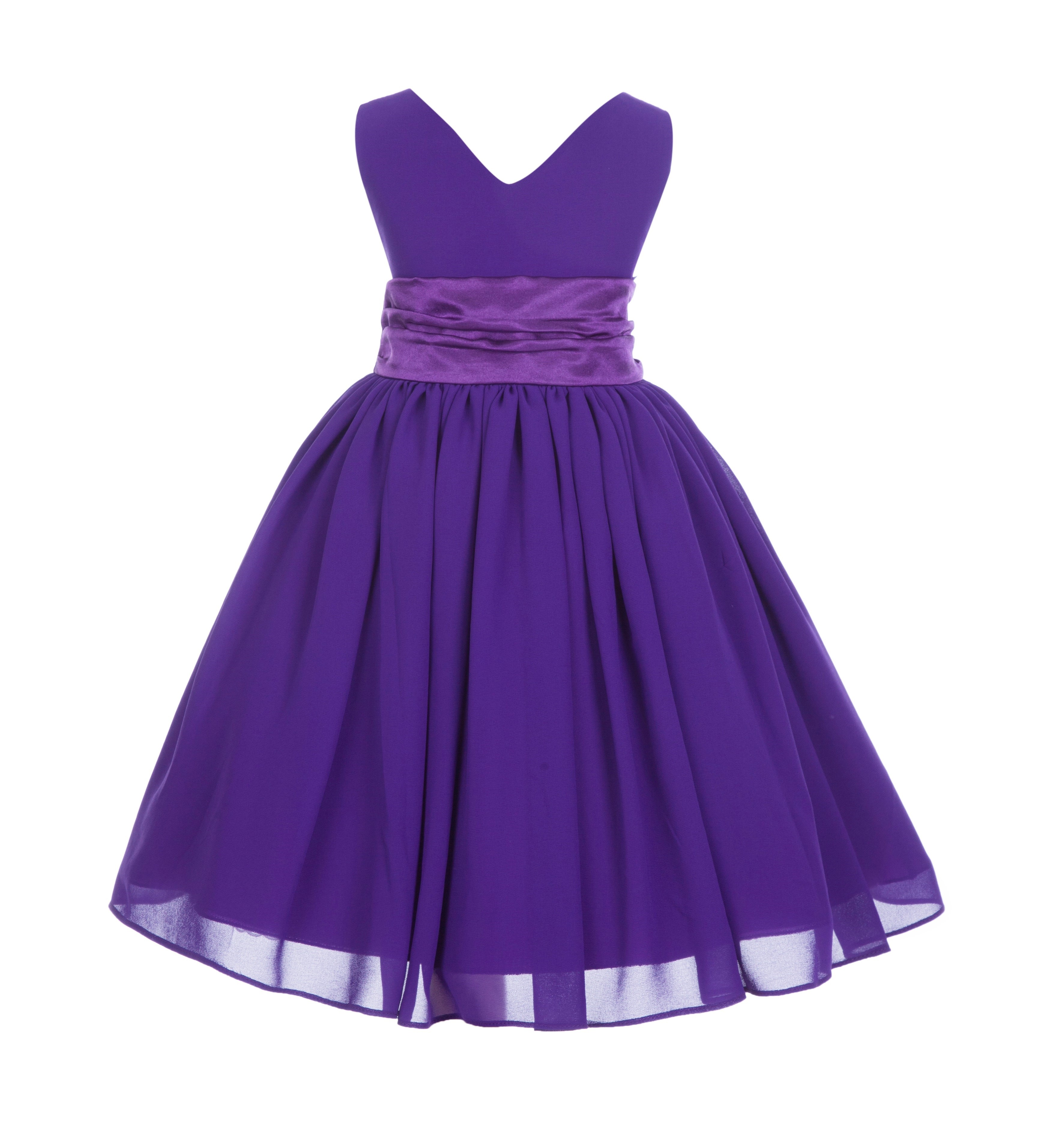 Purple V-Neck Yoryu Chiffon Flower Girl Dress Special Events 503