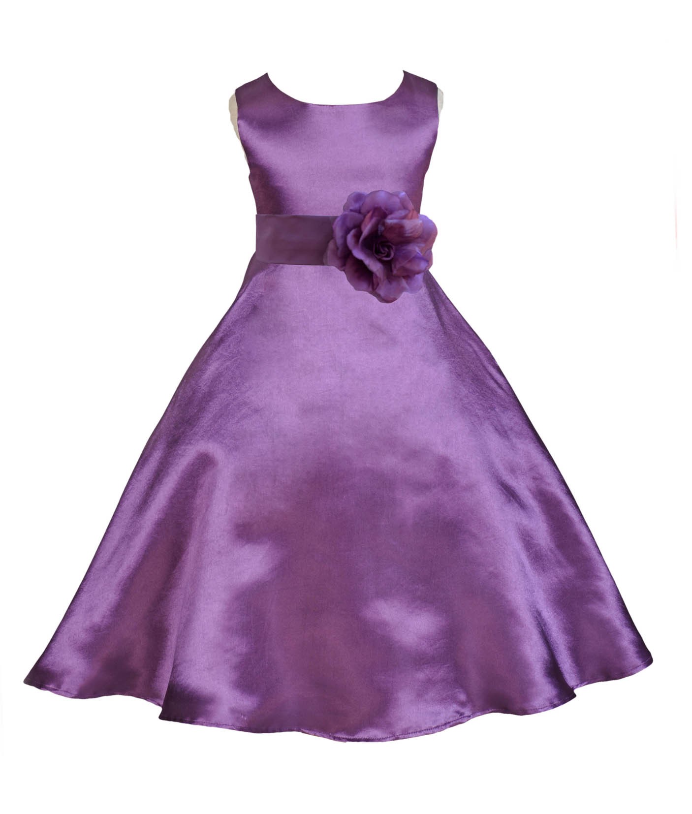 Purple/Purple A-Line Satin Flower Girl Dress Party Recital 821T