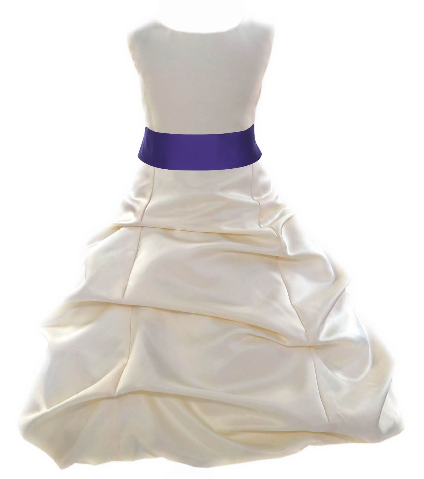 Ivory/Cadbury Satin Pick-Up Bubble Flower Girl Dress Bridesmaid 806S