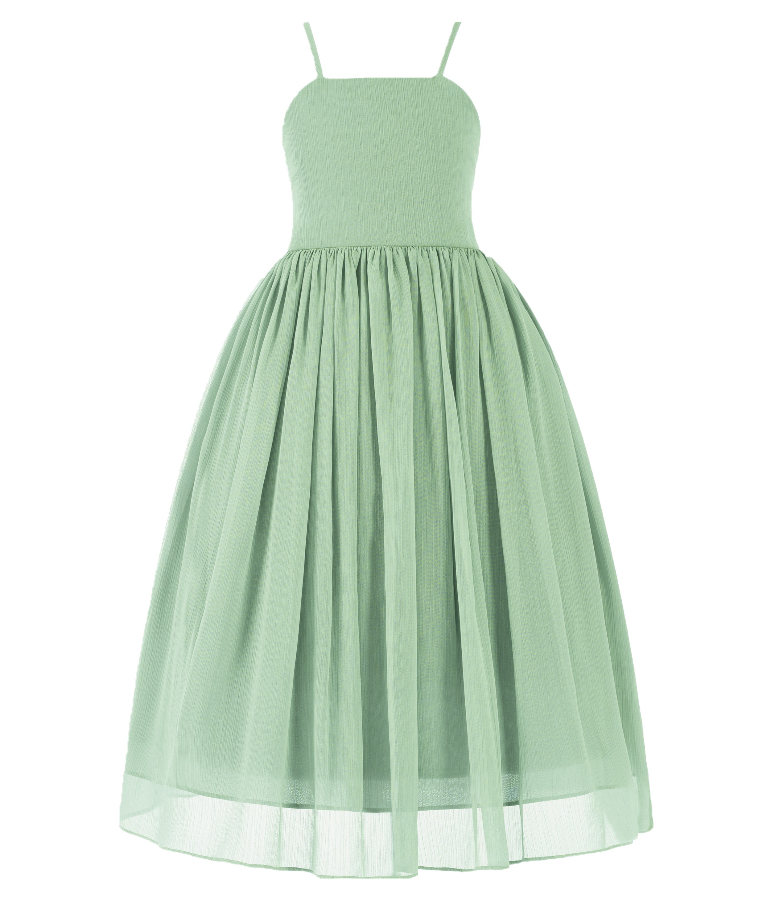 Sage Green Criss Cross Chiffon Flower Girl Dress Summer Dresses 191