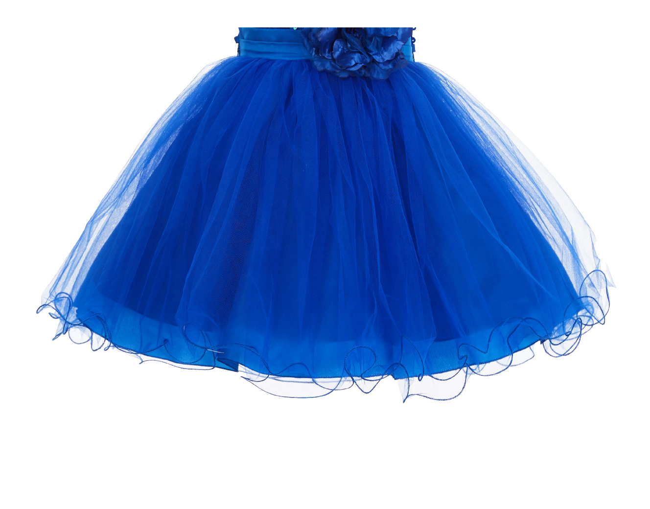 Royal Blue Glitter Sequin Tulle Flower Girl Dress Birthday Party 011