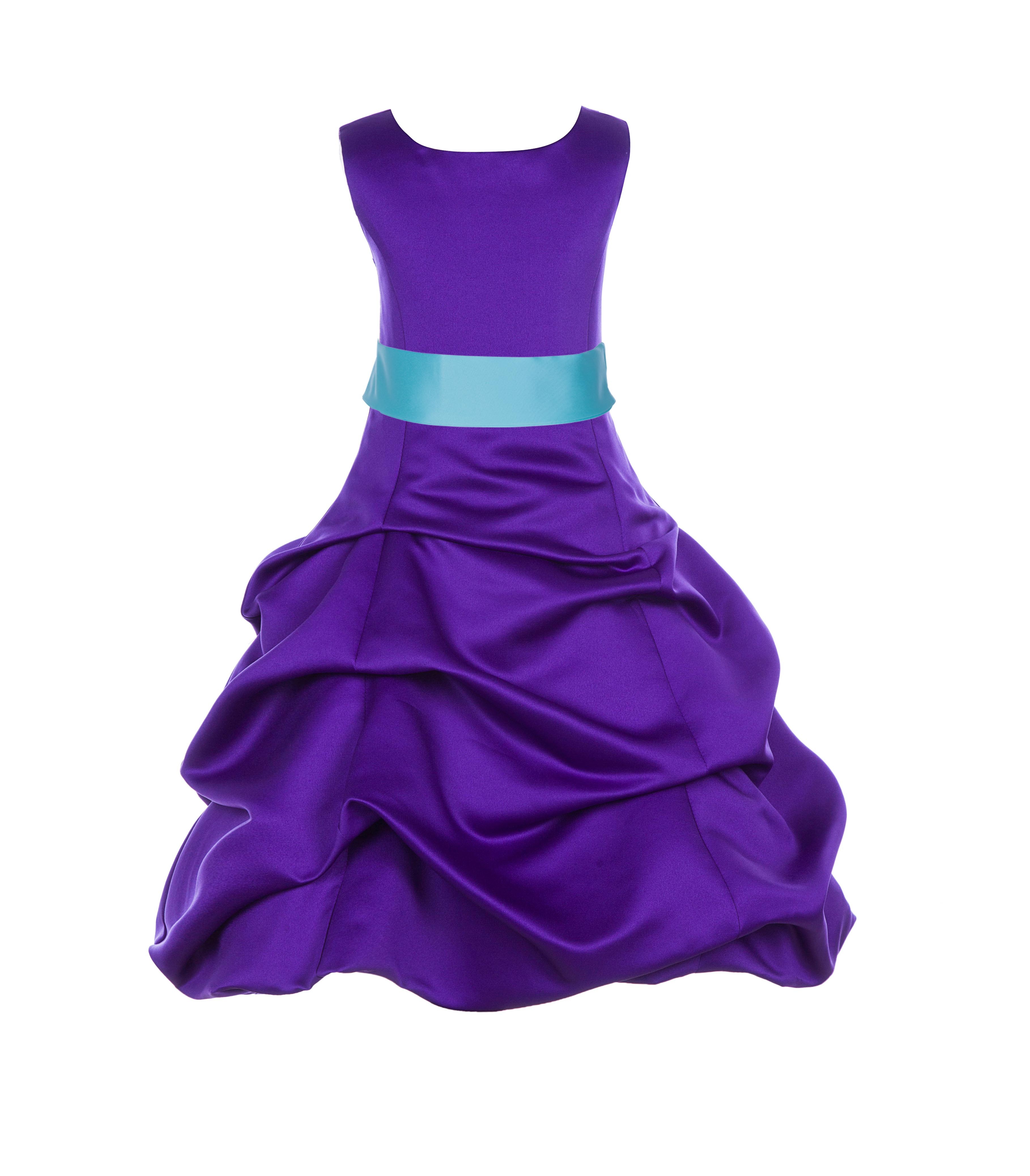 Cadbury Regency/Spa Satin Pick-Up Bubble Flower Girl Dress 806S