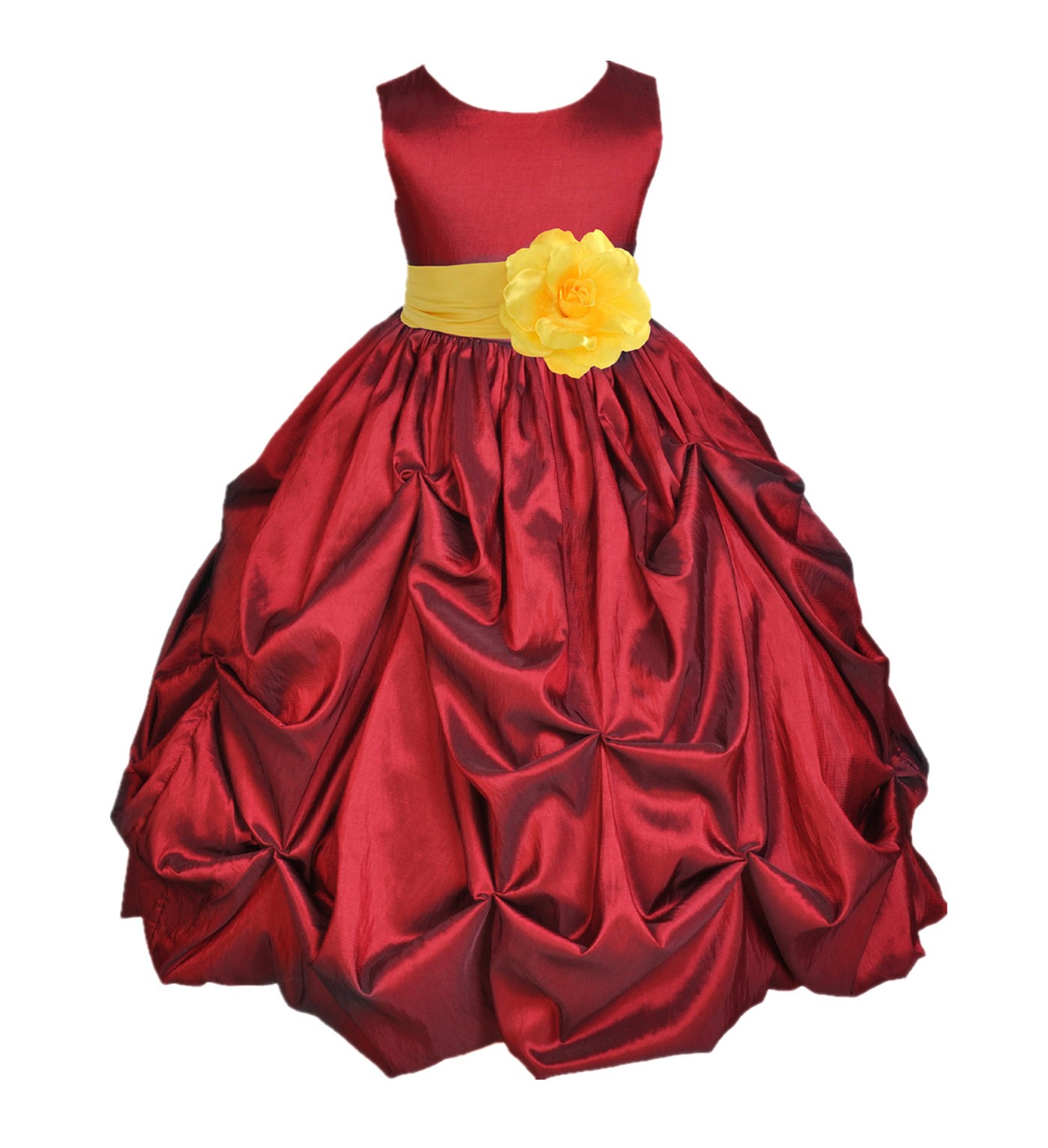 Apple / Sunebeam Satin Taffeta Pick-Up Bubble Flower Girl Dress 301S
