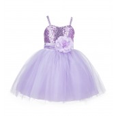 Lilac Sequin Tulle Flower Girl Dress Special Occasions 1508S