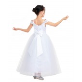 White Off The Shoulder Dress Off Shoulder Flower Girl Dress 422