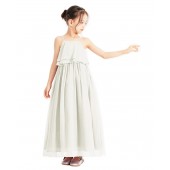 Ivory A-Line Ruffle Chiffon Dress Chiffon Flower Girl Dress 192