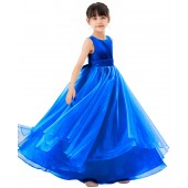 Royal Blue Tiered Ruffle Organza Flower Girl Dress Seq1