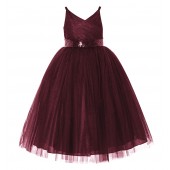 Cabernet V-Neck Tulle Flower Girl Dress with Sequins 218