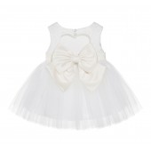 Ivory / Ivory Lace Heart Cutout Flower Girl Dress Baby Dress BB1