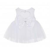 White / White Lace Heart Cutout Flower Girl Dress Baby Dress BB1