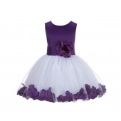 Purple Rose Petals Tulle Flower Girl Dress Formal Wear 305NS