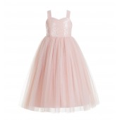 Blush Pink Sweetheart Neck T-Back A-Line Flower Girl Dress 179
