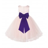 Blush PInk / Cadbury Tulle Rattail Edge Flower Girl Dress Wedding Bridesmaid 829T