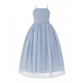Dusty Lavender Criss Cross Chiffon Flower Girl Dress Summer Dresses 191