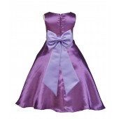 Purple/Lilac A-Line Satin Flower Girl Dress Party Recital 821T