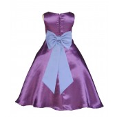 Purple/Sky A-Line Satin Flower Girl Dress Party Recital 821T