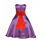 Purple/Red A-Line Satin Flower Girl Dress Party Recital 821T