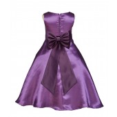 Purple/Plum A-Line Satin Flower Girl Dress Party Recital 821T