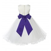 Ivory/Cadbury Tulle Rattail Edge Flower Girl Dress Pageant Recital 829S