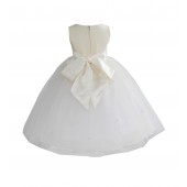 Ivory Rosebuds Satin Tulle Flower Girl Dress Special Occasions 815S