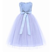 Lavender Sequin Heart Cutout Tulle Flower Girl Dress 172seq