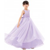 Lilac Tiered Ruffle Organza Flower Girl Dress Seq1