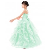 Mint Ruffle Organza Overlay Flower Girl Dress Seq5