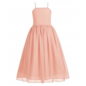 Bellini Peach Criss Cross Chiffon Flower Girl Dress Summer Dresses 191