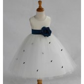 Peacock Rosebuds Satin Tulle Flower Girl Dress Special Occasions 815S