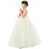 Rose Gold / Ivory Sequins Flower Girl Dress with Heart Cutout SH2